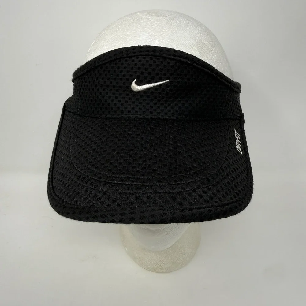 Vintage Nike Y2K Panal Mesh Running Visor Hat Black Dri-FIT Daybreak Tailwind
